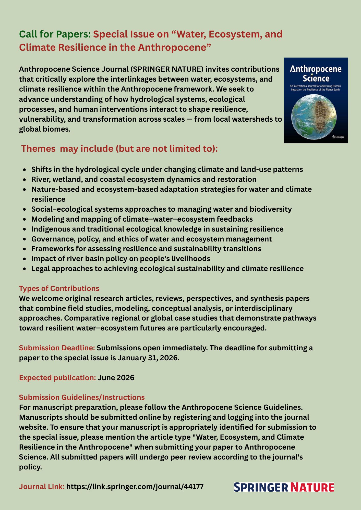 Tropical Ecology Journal